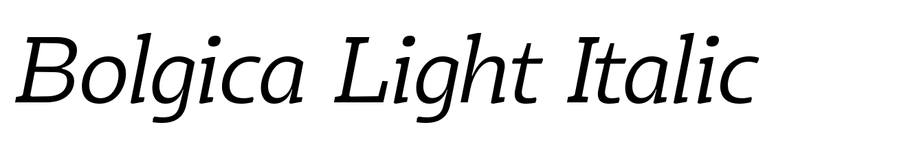 Bolgica Light Italic